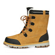 Unisex Plush-Lined Midi Winter Boots - Leather & Grip
