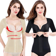 Seamless Short-Sleeve Shapewear Top Waist & Abdomen