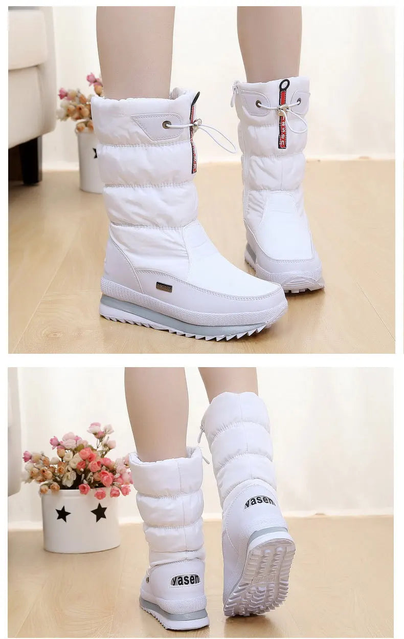 Mid-Calf Platform Snow Boots / Bottes de neige mi-mollet à plateforme