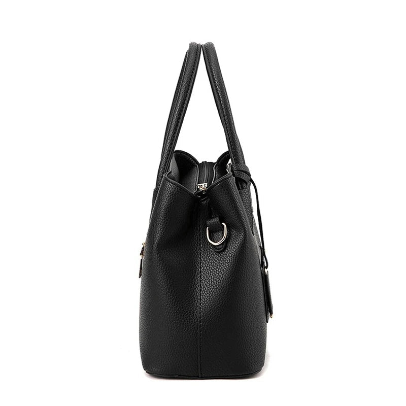 Soft PU Casual Tote Bag - Everyday Fashion Handbag with Pockets