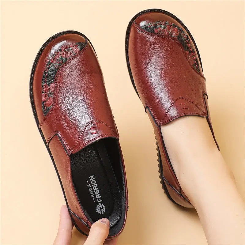 Women's Leather Vintage Loafers (Wb134 Black A) – Shop at OWNLUXE
