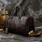 Load image into Gallery viewer, Vintage Leather Travel Duffle – 100% Cowhide | Sac de Voyage en Cuir Véritable
