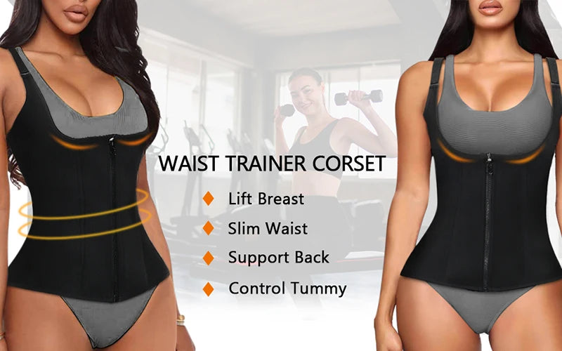 Women’s Waist Trainer Corset Vest – Firm Slimming Sauna Top