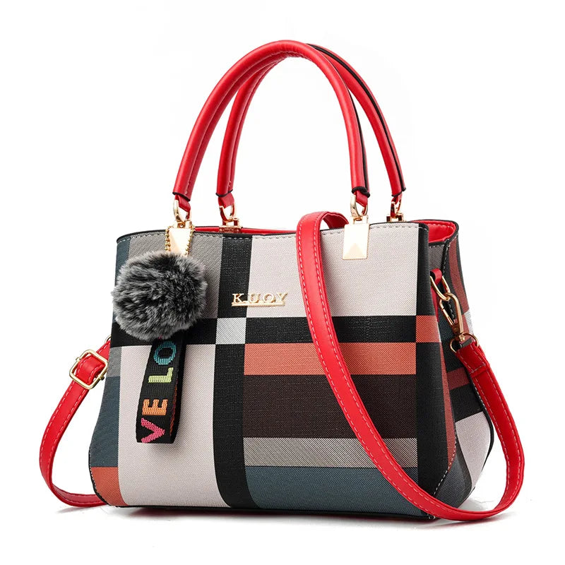 Elegant Designer Crossbody Handbag with Fur Pom-Pom | OWNLUXE