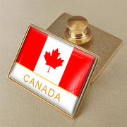Canada Map Flag National Emblem Brooch - Lapel Pin Badge for Clothing & Official Use