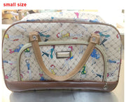 Women's PU Leather Travel Duffle Bag – Geometric Design Weekender