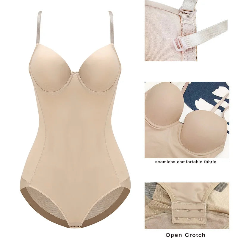 Medium Control Underwire Bodysuit Shaper with Cups