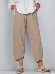 Women's Vintage Print Cargo Pants - High Waist Straight Leg Trousers