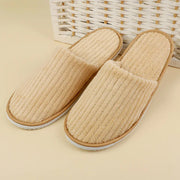 Disposable Hotel Spa Slippers – 5 Pairs Plush Cotton Slides
