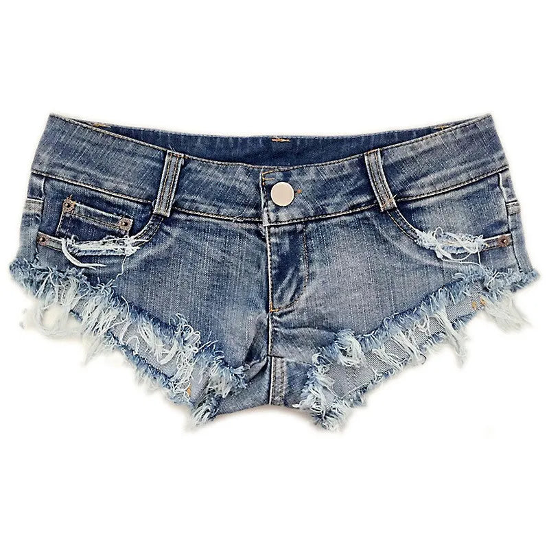 Women's Distressed Denim Shorts – Low Waist Summer Style