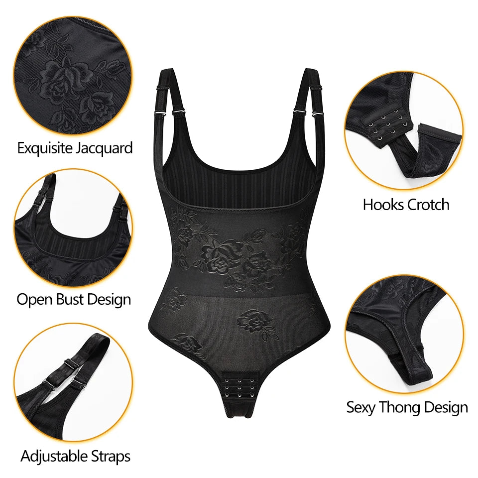 Shapewear Bodysuit - Tummy Control Thong Body Shaper for Women