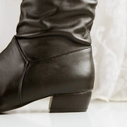 Women's Knee-High Winter Boots – Warm Flat Slip-On Comfort