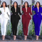 Load image into Gallery viewer, ✨ Women’s Winter 2-Piece Set – Knee-Length Hollow-Out Shirt &amp; Full-Length Pants | Ensemble 2 pièces d’hiver pour femme – Chemise mi-longue ajourée et pantalon long
