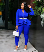 Load image into Gallery viewer, ✨ Women’s Winter 2-Piece Set – Knee-Length Hollow-Out Shirt &amp; Full-Length Pants | Ensemble 2 pièces d’hiver pour femme – Chemise mi-longue ajourée et pantalon long
