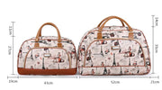 Women's PU Leather Travel Duffle Bag – Geometric Design Weekender