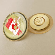 Canada Map Flag National Emblem Brooch - Lapel Pin Badge for Clothing & Official Use