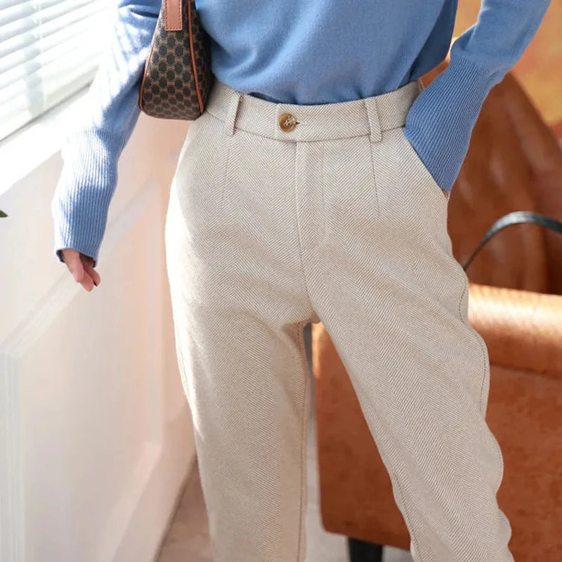 Wool High-Waist Pants | OWNLUXE