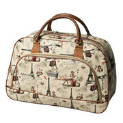 Women's PU Leather Travel Duffle Bag – Geometric Design Weekender