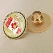Canada Map Flag National Emblem Brooch - Lapel Pin Badge for Clothing & Official Use