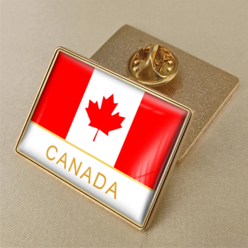 Canada Map Flag National Emblem Brooch - Lapel Pin Badge for Clothing & Official Use