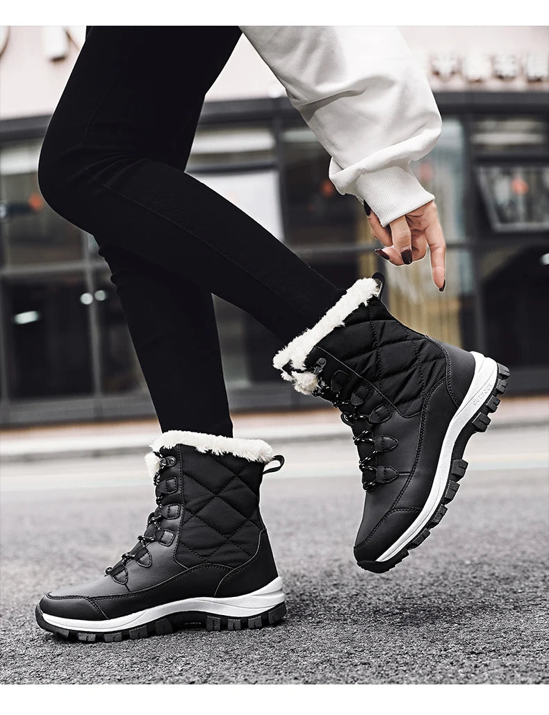 Plush Lined Ankle Snow Boots – Warm Grip Winter Style