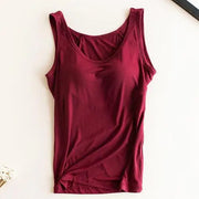 Women’s Padded Camisole with Built-In Bra – Modal Stretch Tank
