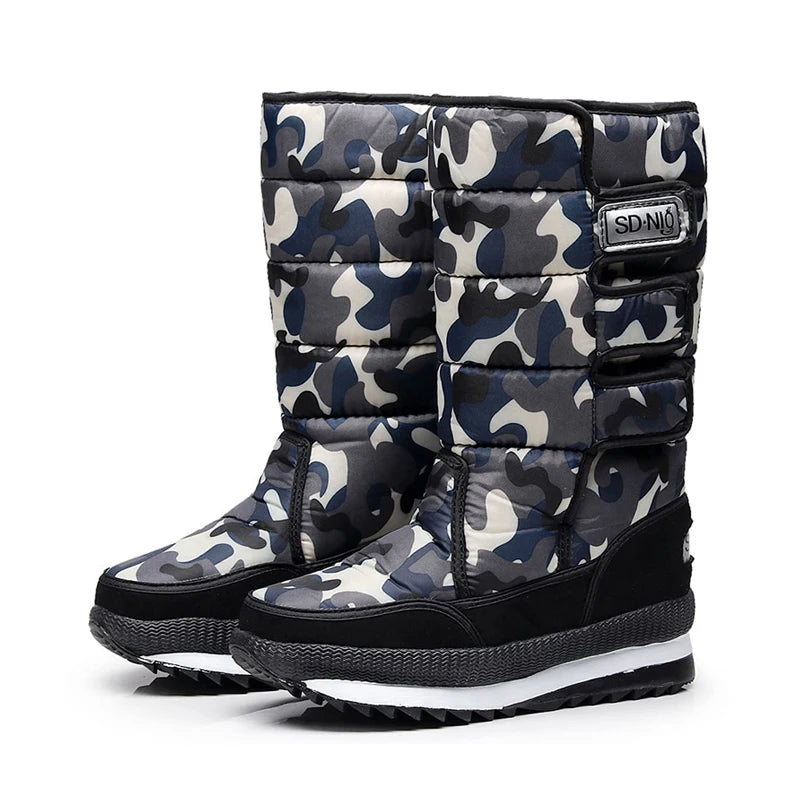 Mid-Calf Platform Snow Boots / Bottes de neige mi-mollet à plateforme