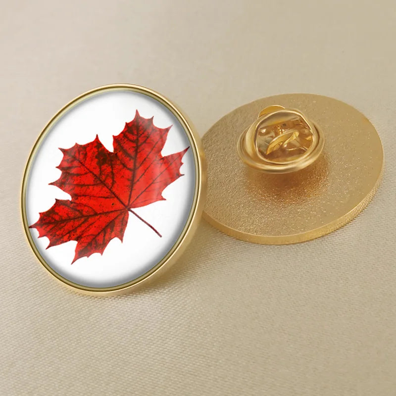 Canada Map Flag National Emblem Brooch - Lapel Pin Badge for Clothing & Official Use
