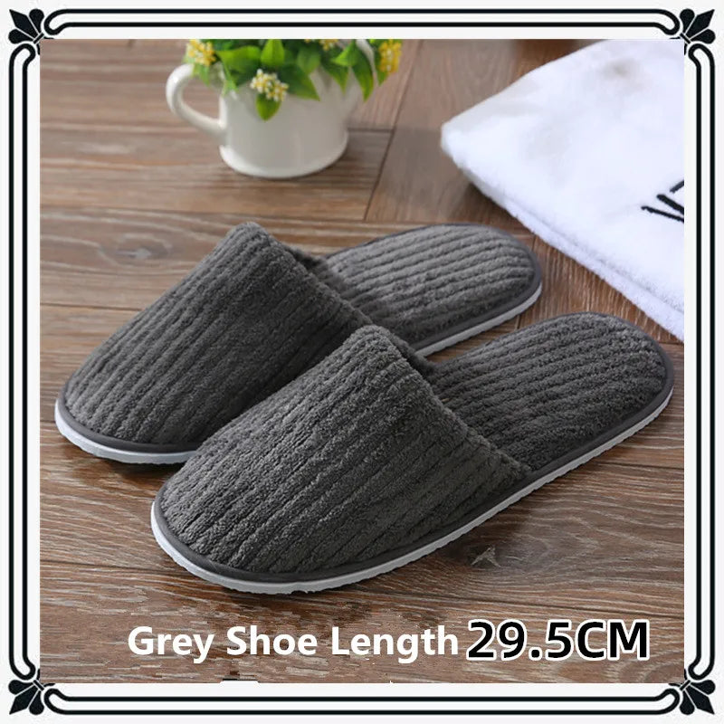 Disposable Hotel Spa Slippers – 5 Pairs Plush Cotton Slides