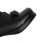 Vintage Lolita Ankle Boots – Warm Plush Lined Women's Style