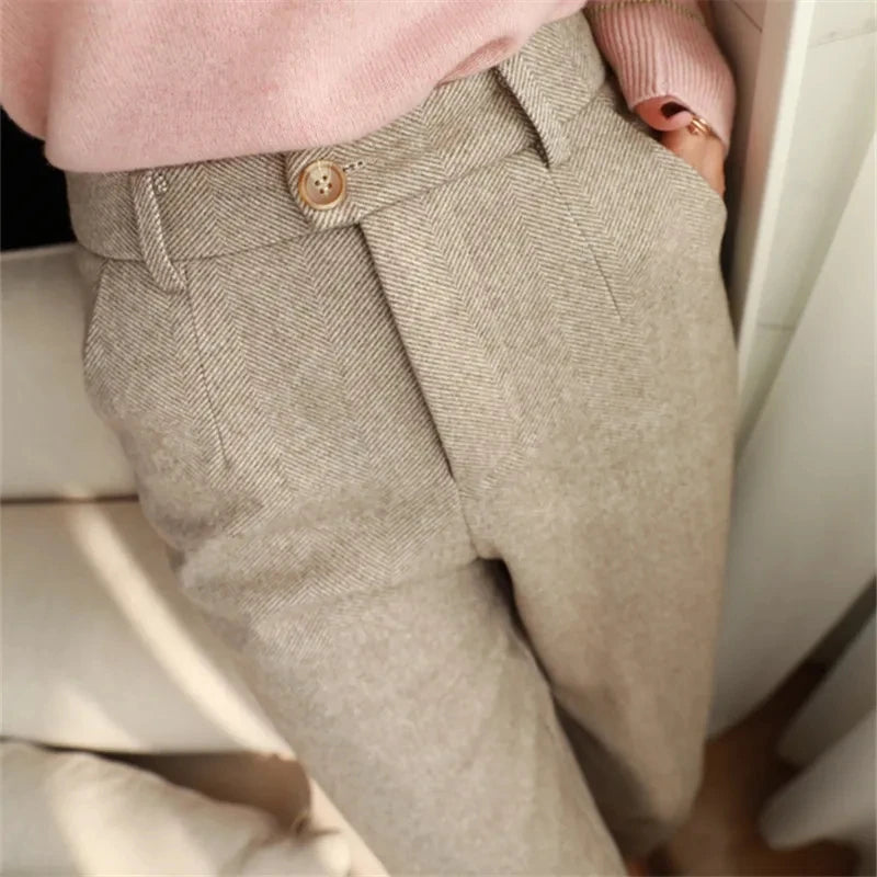 Wool High-Waist Pants | OWNLUXE