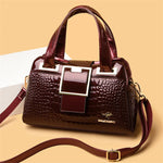 Load image into Gallery viewer, Women’s Patent Leather Shoulder Bag – Alligator Pattern Tote
