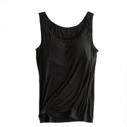 Women’s Padded Camisole with Built-In Bra – Modal Stretch Tank