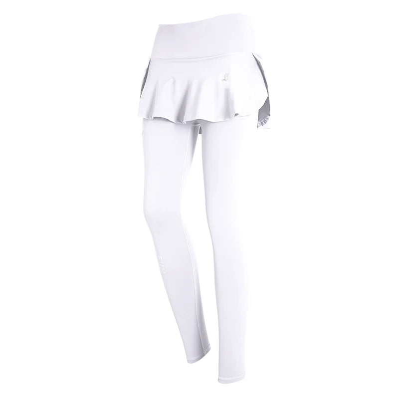 High-Waist Yoga Leggings with Skirt – Push-Up & Pockets