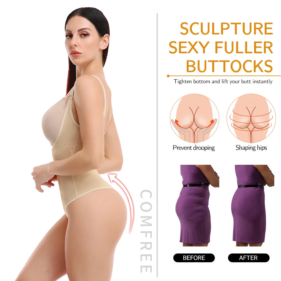 Shapewear Bodysuit - Tummy Control Thong Body Shaper for Women