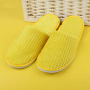 Disposable Hotel Spa Slippers – 5 Pairs Plush Cotton Slides