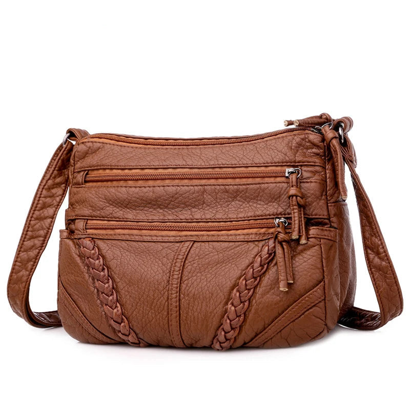 Vintage Soft PU Leather Tote Bag – Shoulder & Crossbody