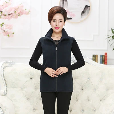 Extended-Size Vest Sleeveless Zip-Up Jacket | OWNLUXE