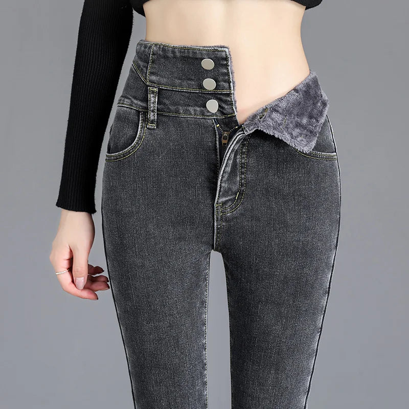 High-Waist Skinny Velvet Pants | OWNLUXE