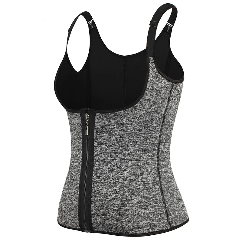 Women Waist Trainer Vest with Zipper & Sauna Effect