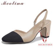 Women's Low-Heel Square-Toe Slingback Pumps | OWNLUXE