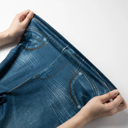 Faux Denim Leggings - High Waist Tummy Control Jeggings