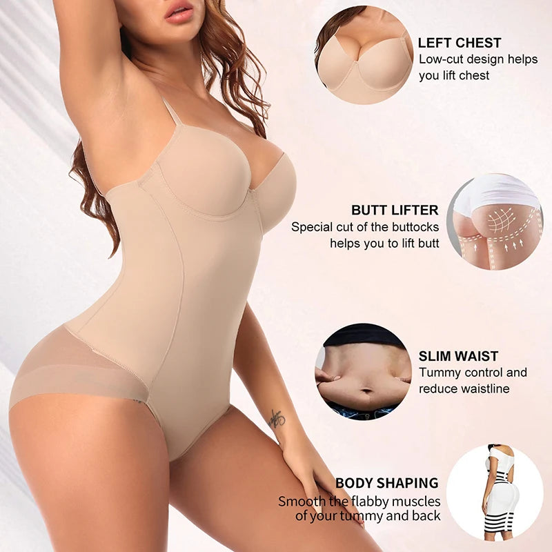 Tummy Control Shapewear Bodysuit with Bra & Butt Lifter
