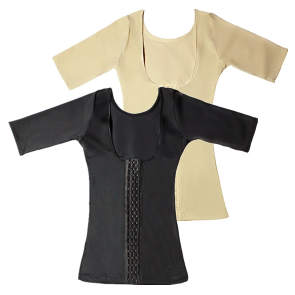 Seamless Short-Sleeve Shapewear Top Waist & Abdomen