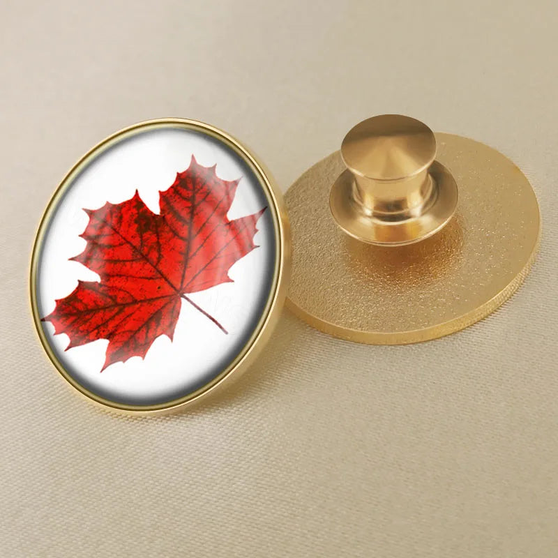 Canada Map Flag National Emblem Brooch - Lapel Pin Badge for Clothing & Official Use