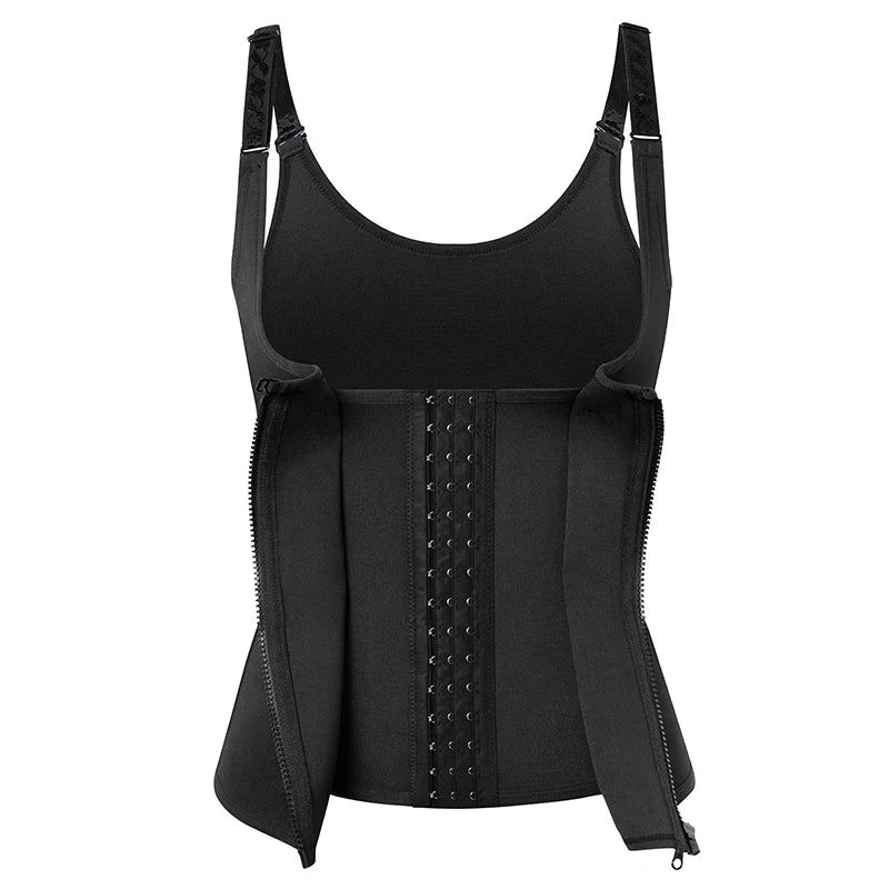 Women Waist Trainer Vest with Zipper & Sauna Effect