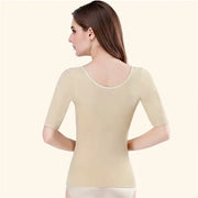 Seamless Short-Sleeve Shapewear Top Waist & Abdomen