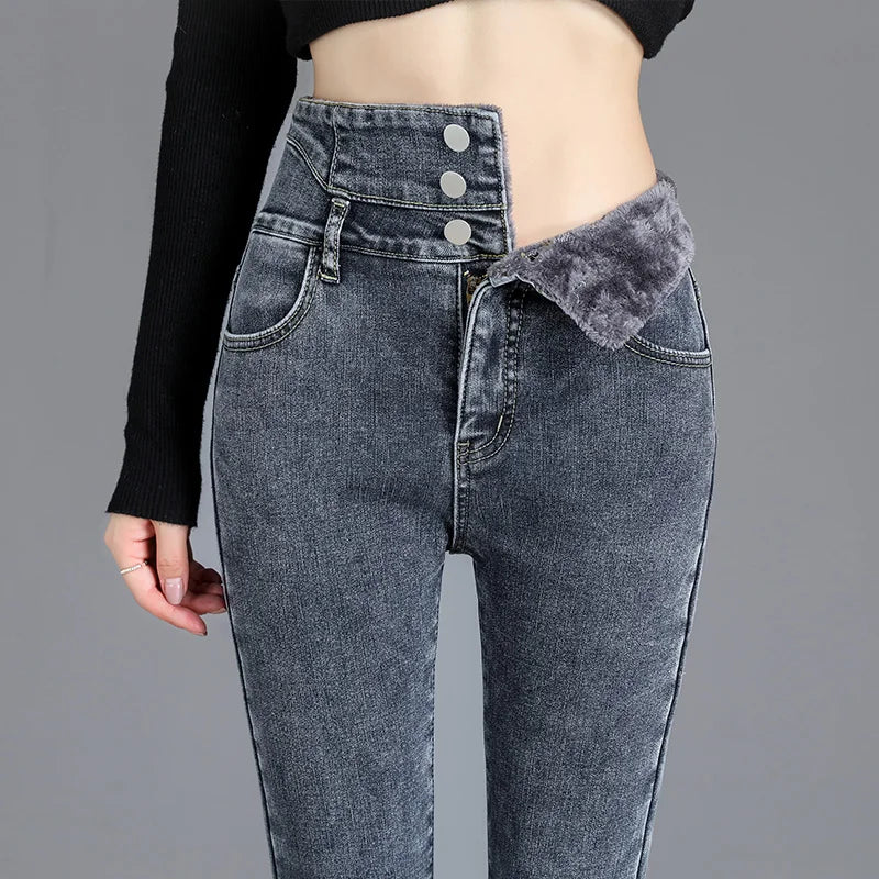 High-Waist Skinny Velvet Pants | OWNLUXE