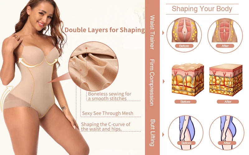 Tummy Control Shapewear Bodysuit with Bra & Butt Lifter