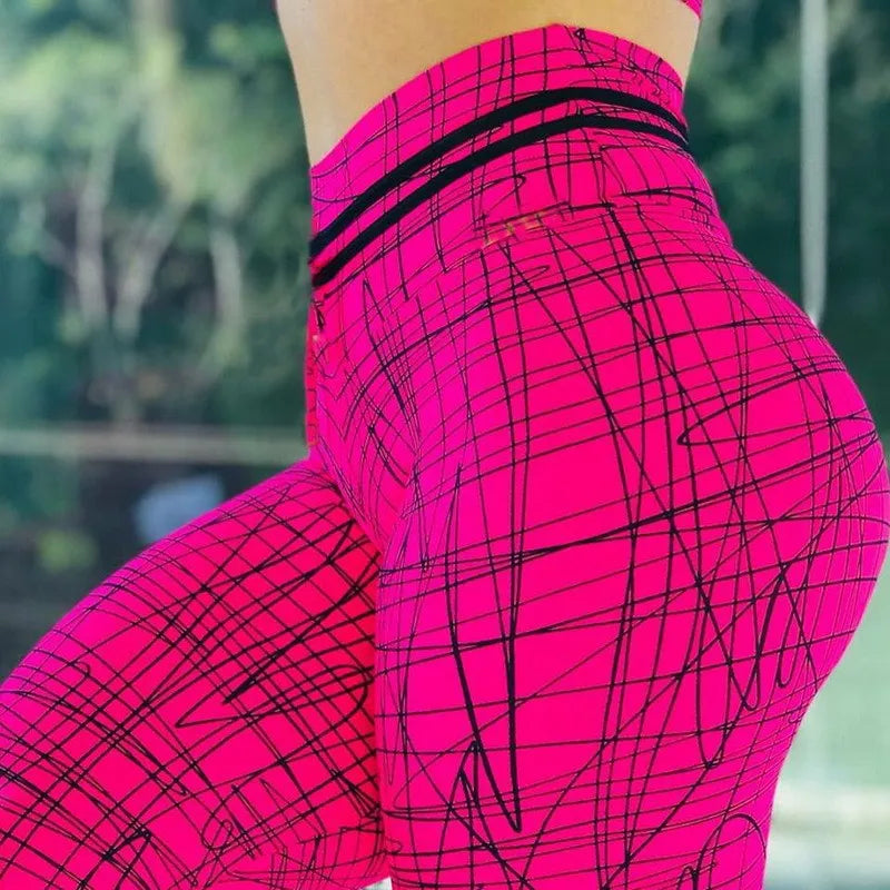 Women's Yoga Pants S-XXXL Plus Size Leggings Sport 3D Printed Stretchy  High Waist Fitness Legging Slim Stretch Running Pants